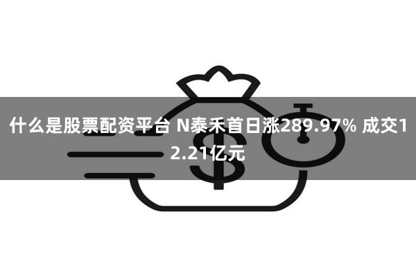 什么是股票配资平台 N泰禾首日涨289.97% 成交12.21亿元