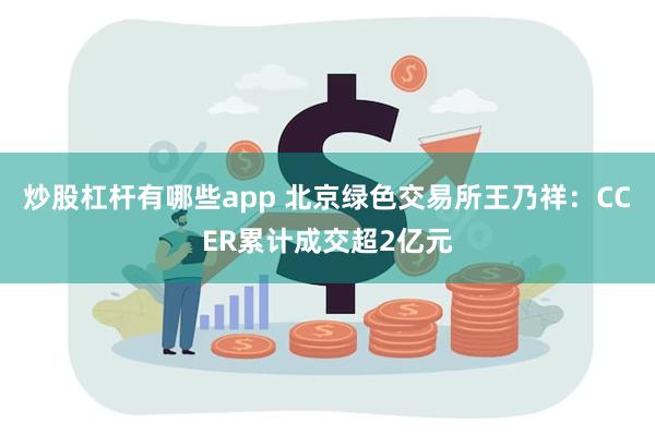 炒股杠杆有哪些app 北京绿色交易所王乃祥：CCER累计成交超2亿元
