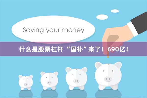 什么是股票杠杆 “国补”来了！690亿！