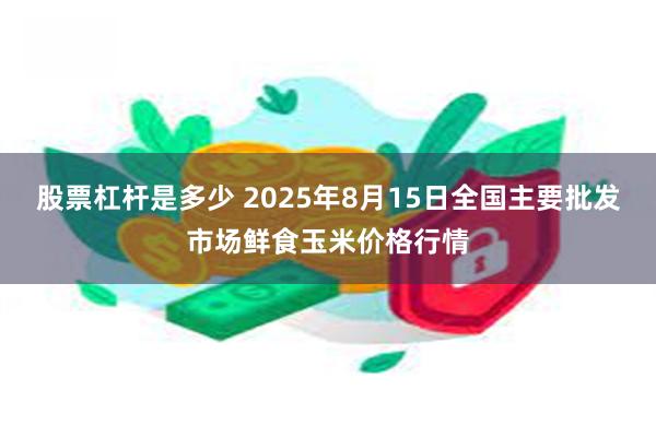 股票杠杆是多少 2025年8月15日全国主要批发市场鲜食玉米价格行情